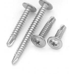 SS304  cross head round head with washer drill tail screw galvanized large flat head