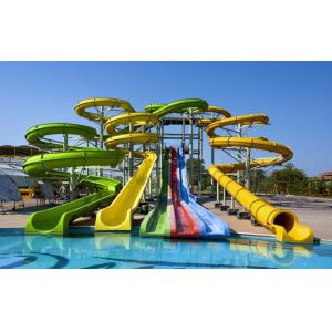 Height 8m Water Park Slide Custom Amusement Rides Fiberglass Slide For Kids
