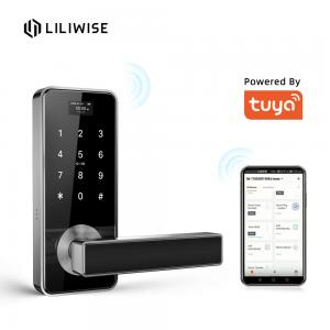 China Electronic Tuya Smart Door Lock Security Digital  Password RFID Card APP Key Unlock supplier