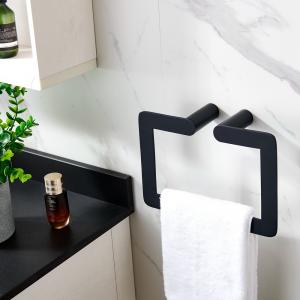 China ODM Black Bathroom Towel Rings Hand Towel Holder Wall Mounted supplier