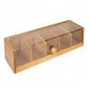 China 5 Compartment Pretty Bamboo Wooden Tea Bag Caddy Box Organizer and Storage with Acrylic Lid wholesale