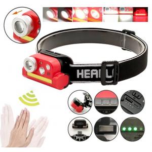 Plastic Battery COB LED Head Lamp Rechargeable With Gesture Wave Sensor
