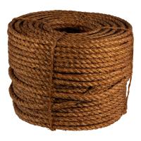 China Natural Brown 12mm Jute Rope 3 Ply Twist Jute Manila Rope for Packaging Length 100yard on sale