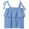 China Plain Woven Polyester 80% Cotton 20% Blue Ladies Halter Top wholesale