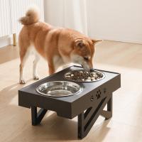 China Gravity Stainless Steel Dog Bowls With Stand Three Heights Adjustable on sale