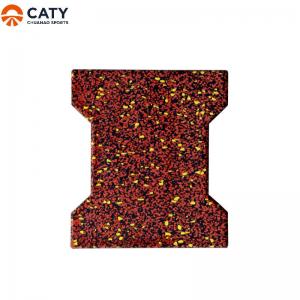 Resilient Interlocking Rubber Pavers Outdoor Multicolor Wear Resistant