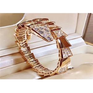 Women 'S 18K Rose Gold Ladies Diamond Bracelet ,  Serpenti Bangle BR855312