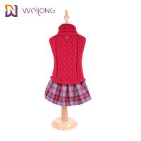 China Yarn Dyed Plaid Customized Knit Pet Sweater BSCI Knitted Wool Dog Jumper on sale