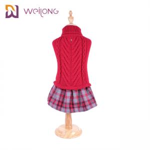 China Yarn Dyed Plaid Customized Knit Pet Sweater BSCI Knitted Wool Dog Jumper supplier