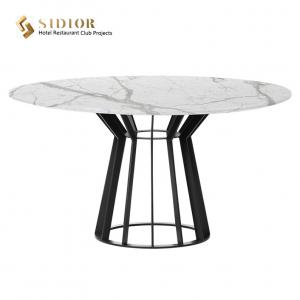 Light Luxury Small Round Marble Dining Table Artificial OEM ODM