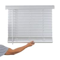 China Commercial Horizontal Cordless Venetian Blind Faux Wood Pvc Blinds on sale