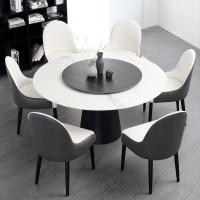 China Polished Marble Round Dining Room Tables With Stainless Steel Legs on sale