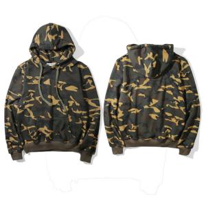 Custom long sleeves 100% cotton blank oversized camo hoodies mens