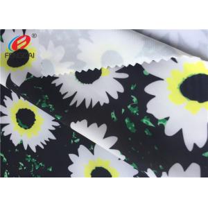 China Flower Printed Stretch Polyester Spandex Fabric For Derss , 50D + 40D Yarn Count supplier