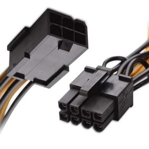 China 6 pines macho a 8 pines macho GPU ATX Tarjeta gráfica de video PCIe Express Adaptador de alimentación Cable de extensión para computadora supplier