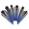 China portable No fading Blue Handle Makeup Brushes Faux Squirrel Hair wholesale