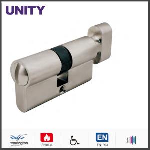 China WC Bathroom Mortice Lock Cylinder Satin Nickel EN1303 Brass Material supplier