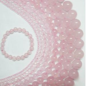 China Natural Rose Quartz Bead, Semi Precious Gem Stone Beads For Necklace / Bracelet wholesale