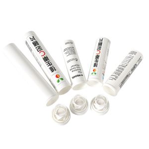 China Custom PP Vitamin Tablet Effervescent Empty Plastic Bottles Milk Tablet Tube with Flip wholesale