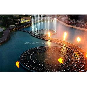 China Modern Art Fire Water Fountain , Large Amazing Musical Water Fountain Project supplier