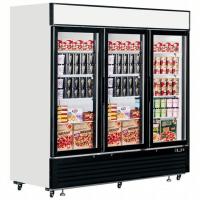 High Efficiency Upright Glass Door Freezer Long Handle Showcase Refrigeration Display Case