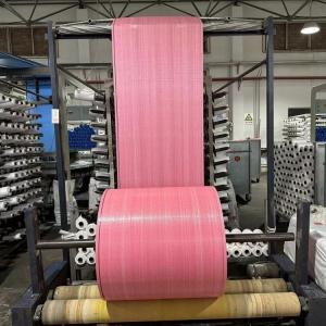 Tubular PP Woven Fabric Rolls Laminated Multi Color 60-90gsm Circular Width 45-80cm