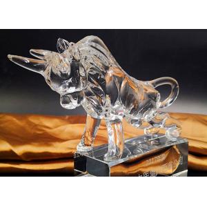 Crystal Cow Animal Figurines Model For Office / Home Decorations