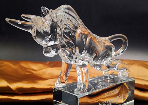 Crystal Cow Animal Figurines Model For Office / Home Decorations