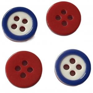 3 Layers Diy Resin Buttons With Blue Rim In 18L Use On Men'S Shirt