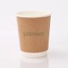 China Customized kraft paper cups 8oz 10oz 12oz 16oz double wall disposable hot drinking coffee paper cup with lids wholesale