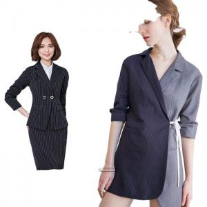 China Elegant Women Dress 95% Polyester 5% Viscose Plain Stripes Fabric For Woolen Blazer Fabric Suits supplier