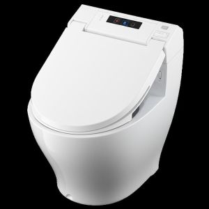 Smart Bathroom Bidet Toilet Automatic Open/Close Heated Seat Night Light Flush-Built-In Features Remote Control