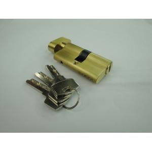 60mm(30*30) Euro Profile Single Brass Cylinder Lock with 3 brass computer keys original brass color oval shape knob