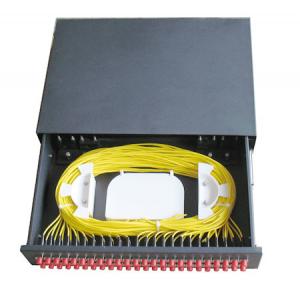 China 48 ports Slidable type Rack Mounted terminal box ODF black cold rolling steel sheet with FC/UPC adapter supplier