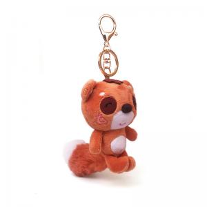 China Cute Orange Bear Custom Soft Keychain Plush Toys Mini Stuffed Animal Keychain supplier