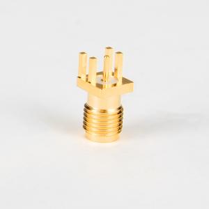 Gold Plated Female Wifi Antenna SMA Connector Straight For PCB Mounting Connectors
