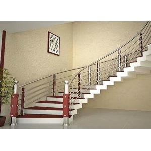 China Curved Stainless Steel Railing / Interior Metal Stair Railing Good Horizontal Load Resistance supplier