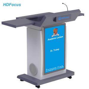 China Portable Auto Lift Smart Digital Interactive Podium Digital Lectern Smart Podium Dual Screens Design for Teaching Speech wholesale