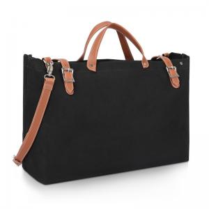 China Nylon Canvas Reusable Shopping Bag Totes Leather Belt Buckle Shoulder 44x13x38cm supplier