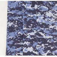 China Blue Polyester Camo Material Fabric , Mosaic Printed Camouflage Cloth Material on sale