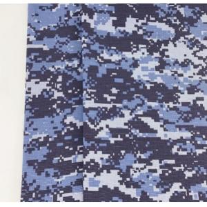 Blue Polyester Camo Material Fabric , Mosaic Printed Camouflage Cloth Material