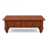 China Customized Solid Maple Wood Living Room Coffee Table Two Deep Drawers Storage on sale