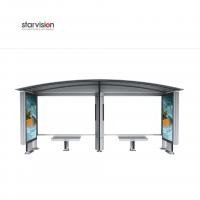 China Integrate Dustbin Curve Roofing Smart Bus Shelter Mobile Charging For Commuters on sale