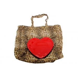 China newest fashion style PU leather Heart shape washablepolyester folding shopping bag ladies fashion foldable tote hand bag supplier