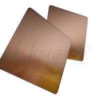 China Anti Finger Copper Color Hairline Finish Stainless Steel Sheet For Panel Ornamental on sale