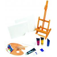 China 21pcs Art Painting Set With Table Easel / Palette / Canvas / Brushes / Colors on sale