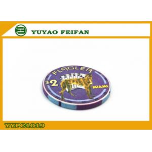 Purple Miami Ept Ceramic Poker Chips Professional With A Lovely Dog
