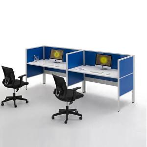 Aluminium Frame Modern Call Center Cubicles Customized Dual Workstation Desk