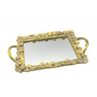 Antique Display Mirrored Cosmetic Tray / Medium Vintage Gold Vanity Tray