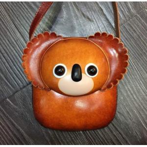 Leather messenger bag small forest animals Sen female retro cute bags
